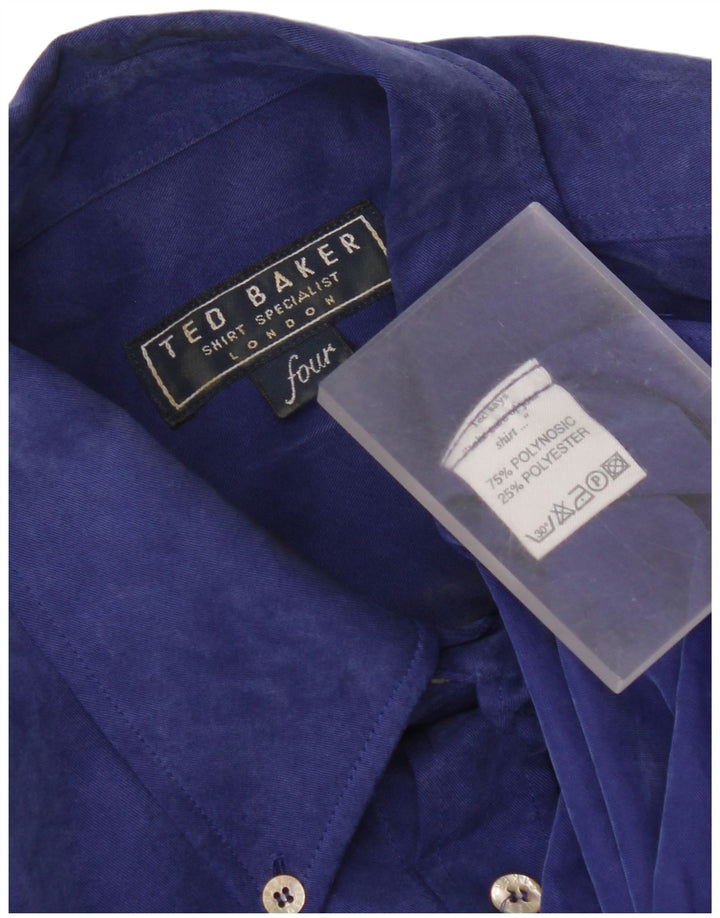 Ανδρικό πουκάμισο Ted Baker Size 4 Large Blue Polynosic