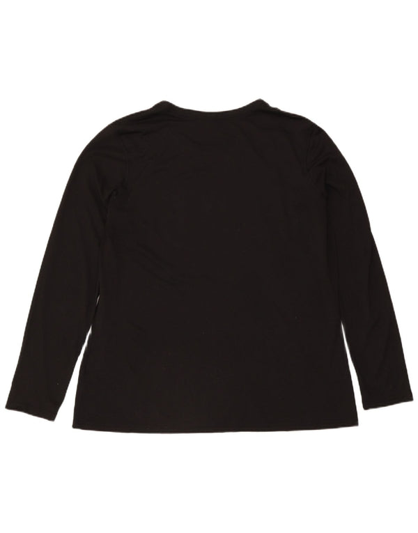 Nike Womens Dri Fit Graphic μακρυμάνικο UK 20 2XL μαύρο πολυεστέρα