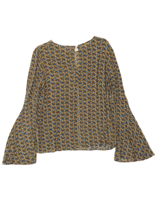 BENETTON Γυναικεία μπλούζα με Abstract Pattern Top UK 14 Medium πολύχρωμη