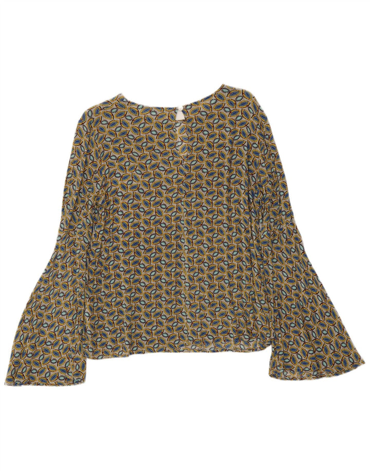 BENETTON Γυναικεία μπλούζα με Abstract Pattern Top UK 14 Medium πολύχρωμη