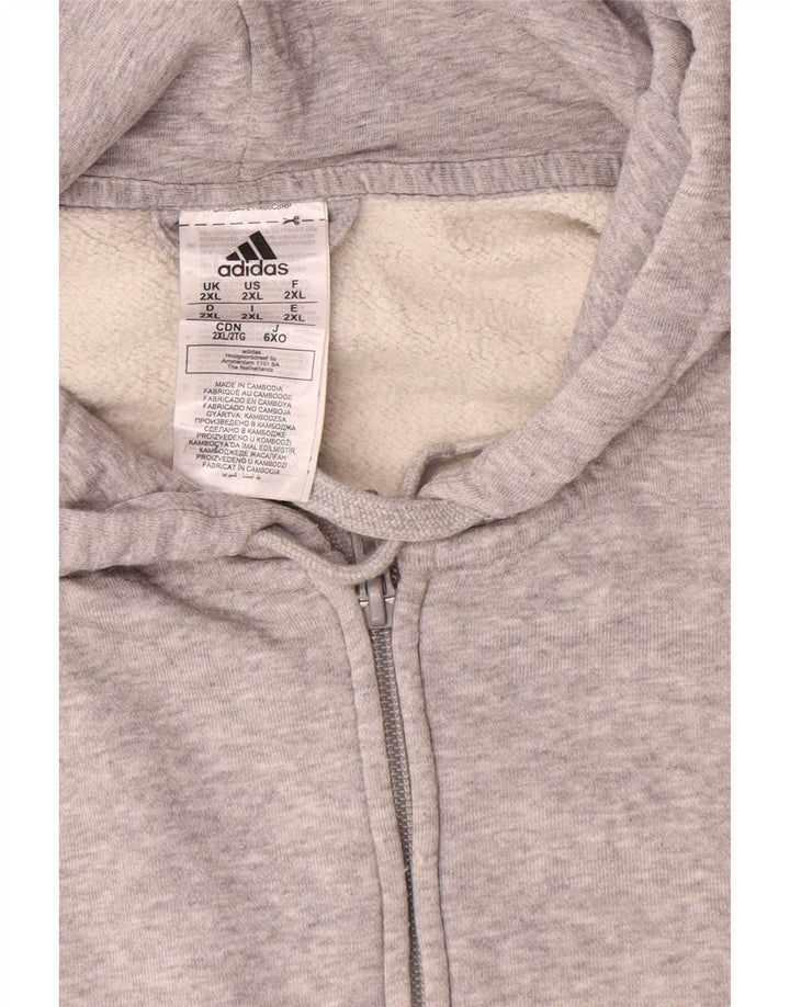 Ανδρικό πουλόβερ Adidas με φερμουάρ 2XL γκρι