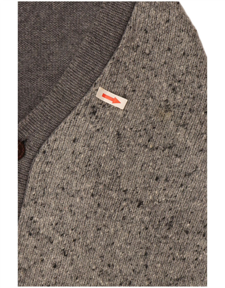 Ανδρικό πουλόβερ Il Granchio Cardigan IT 50 Μαλλί με μέτριο γκρι φλύκταινα