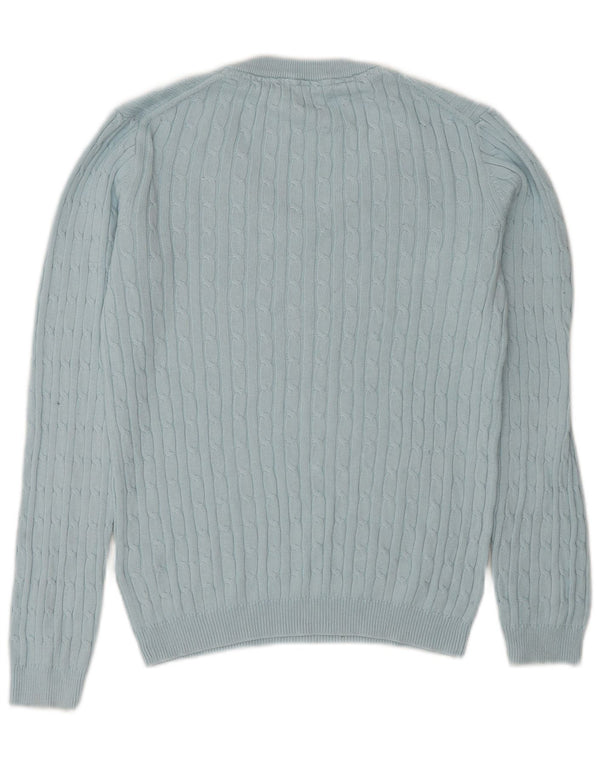 Crew Clothing Γυναικείο πουλόβερ με λαιμόκοψη με V λαιμόκοψη UK 10 Small Blue βαμβακερό