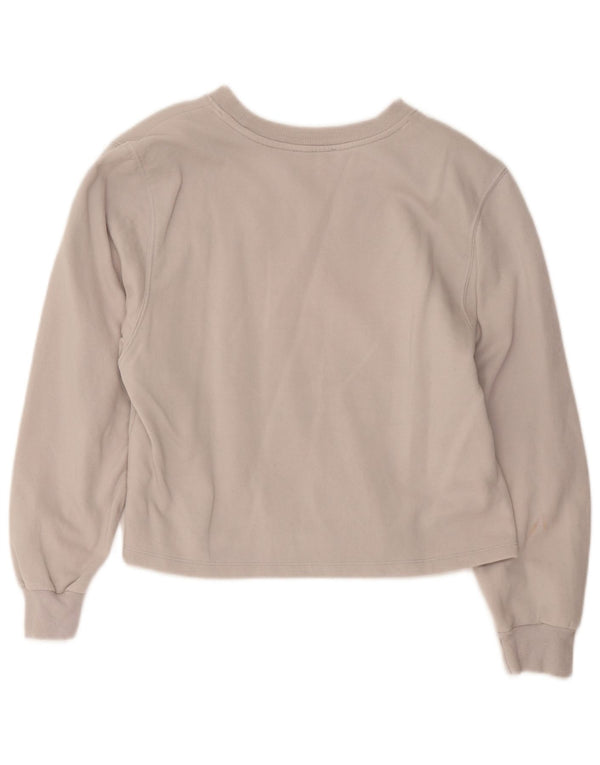 Zara Γυναικεία φούτερ Crop Jumper UK 14 Medium Grey Cotton