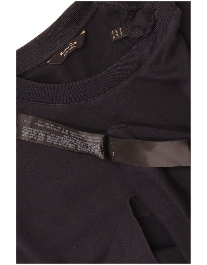 Ανδρικό T-Shirt Massimo Dutti Top 2XL Navy Blue από βαμβάκι