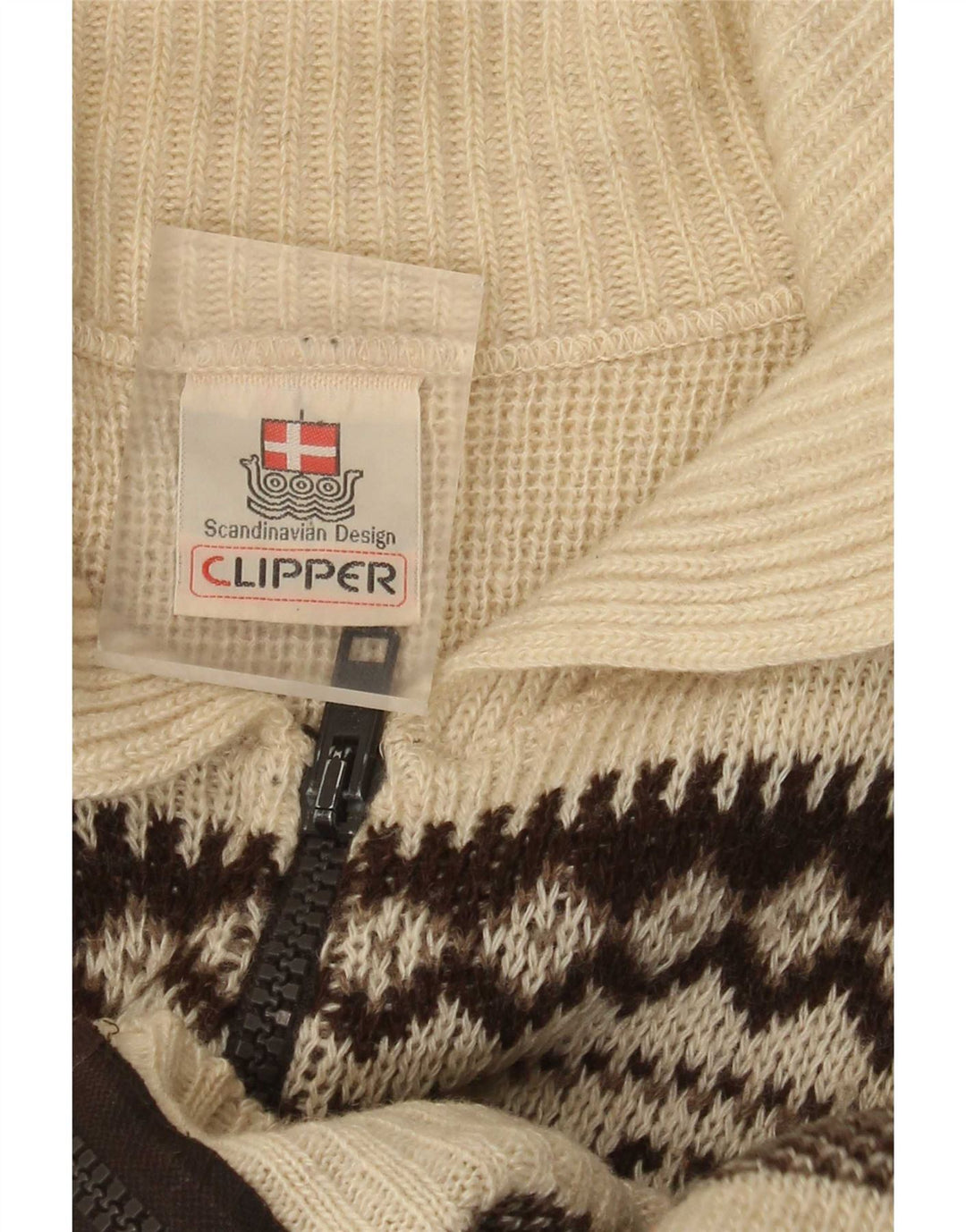 Ανδρικό πουλόβερ Clipper Cardigan IT 54 XL Off White Fair Isle Wool