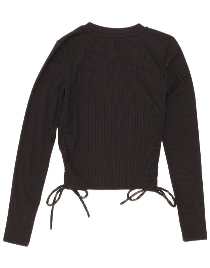 Zara Γυναικείο τοπ μακρυμάνικο UK 8 Small μαύρο πολυεστέρα