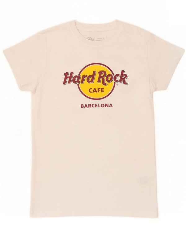 Hard Rock Cafe Womens Barcelona Graphic T-Shirt Top 10 Small White