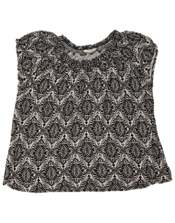 White Stuff Γυναικεία Μπλούζα Τοπ UK 14 Large Μαύρα Λευκά Paisley