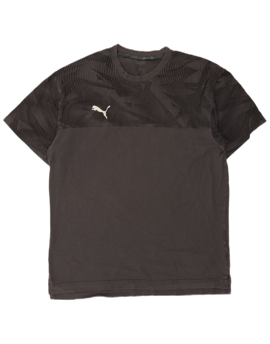 Ανδρικό T-Shirt Puma Τοπ μεγάλο γκρι γεωμετρικό βαμβάκι