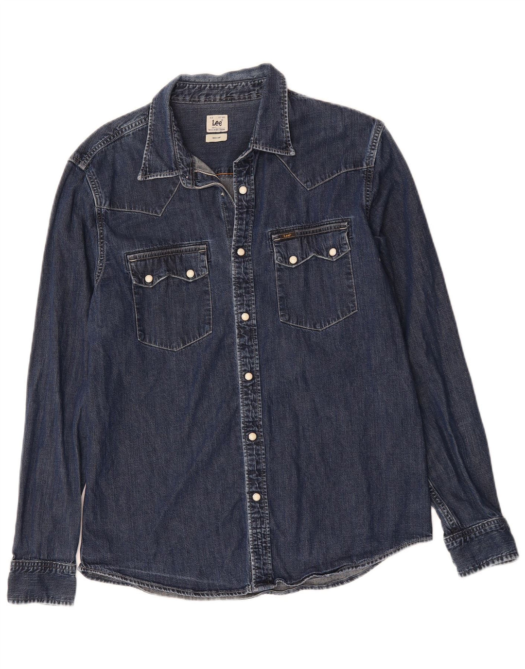 Ανδρικό τζιν πουκάμισο LEE μεγάλο μπλε ναυτικό βαμβακερό