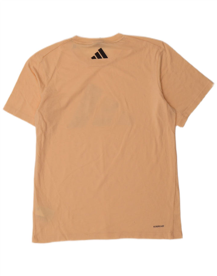 Ανδρικό προπονητικό γραφικό μπλουζάκι Adidas Top μεσαίο μπεζ βαμβακερό