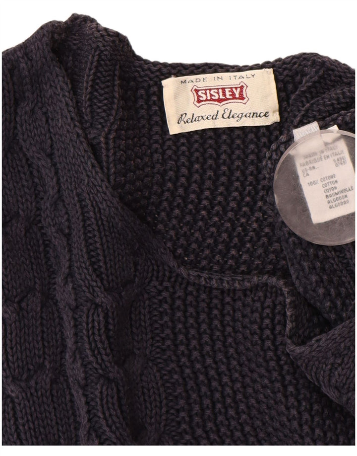 Γυναικείο πουλόβερ SISLEY Boat Neck Jumper UK 14 Medium Navy Blue