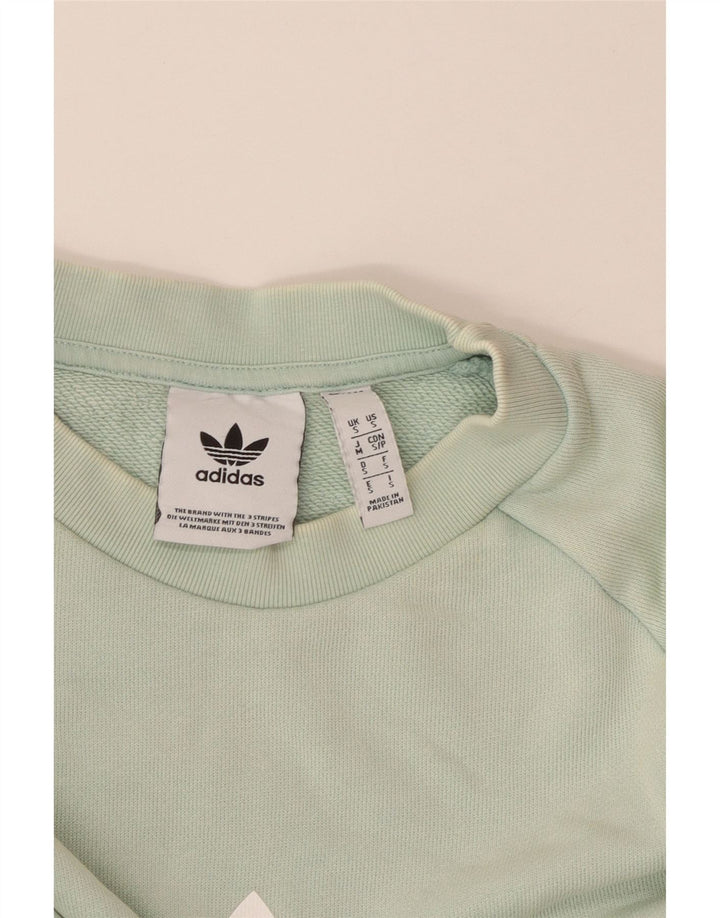 Ανδρικό γραφικό φούτερ Adidas Jumper Μικρό τιρκουάζ βαμβακερό