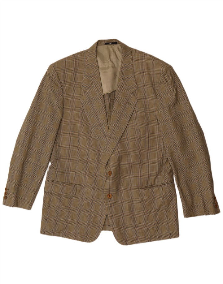 Valentino Ανδρικό σακάκι σακάκι με 2 κουμπιά IT 56 3XL Beige Houndstooth