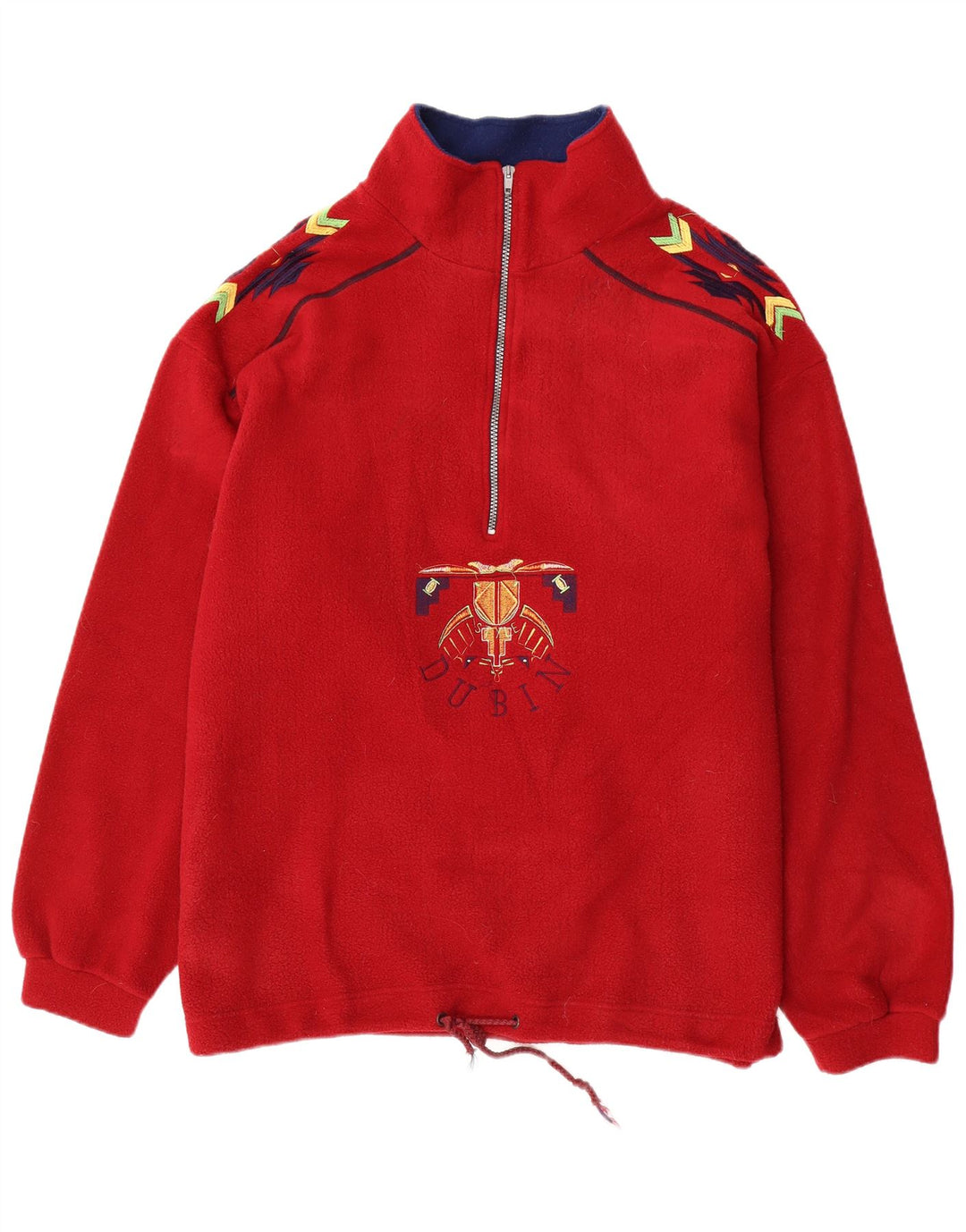 DUBIN Ανδρικά γραφικά με φερμουάρ φλις λαιμόκοψη μεγάλο κόκκινο πολυεστέρα