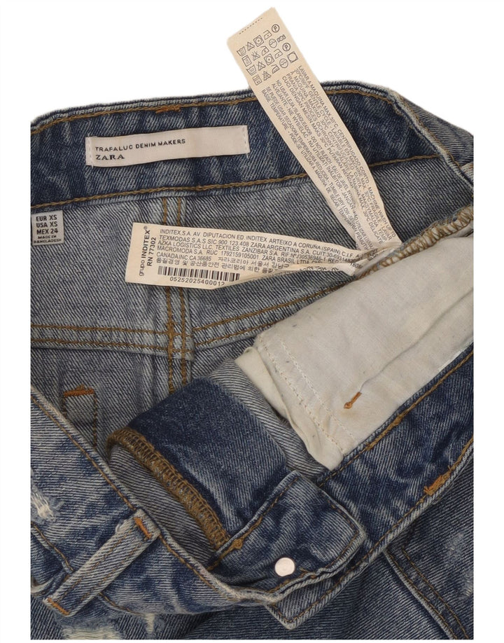 ZARA Γυναικεία Trafaluc Μίνι τζιν φούστα XS W24 Μπλε βαμβακερή