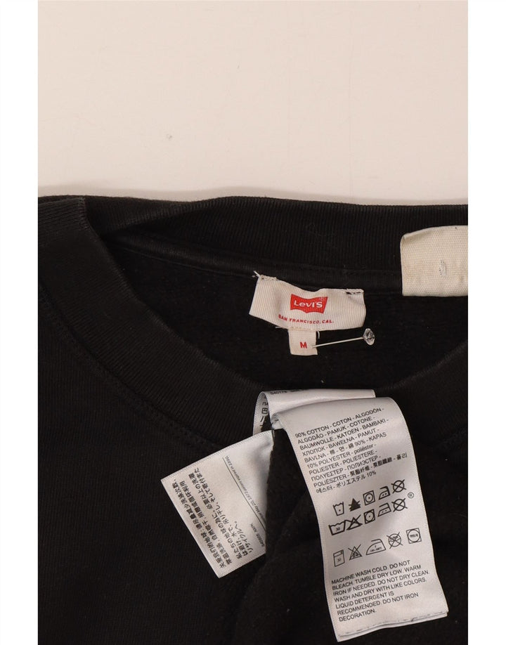 Γυναικείο γραφικό υπερμεγέθη φούτερ Levi's Jumper UK 14 Μεσαίο μαύρο βαμβακερό