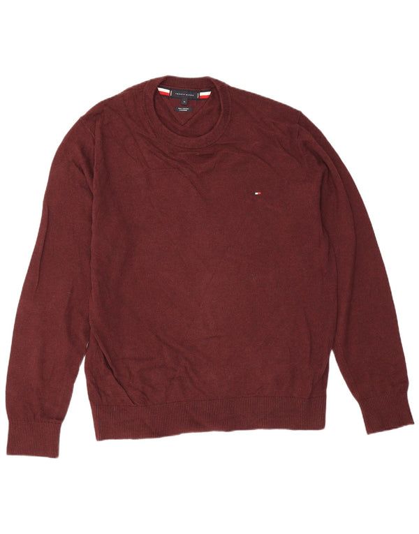 Ανδρικό πουλόβερ Tommy Hilfiger Crew Neck Jumper XL Maroon Cotton
