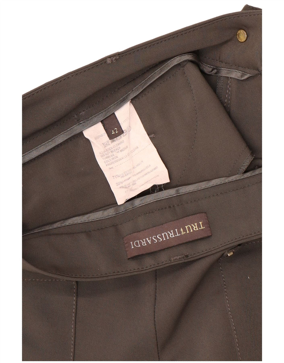 TRUSSARDI Γυναικείο Slim Casual Παντελόνι IT 42 Medium W32 L29 Καφέ Πολυεστέρας