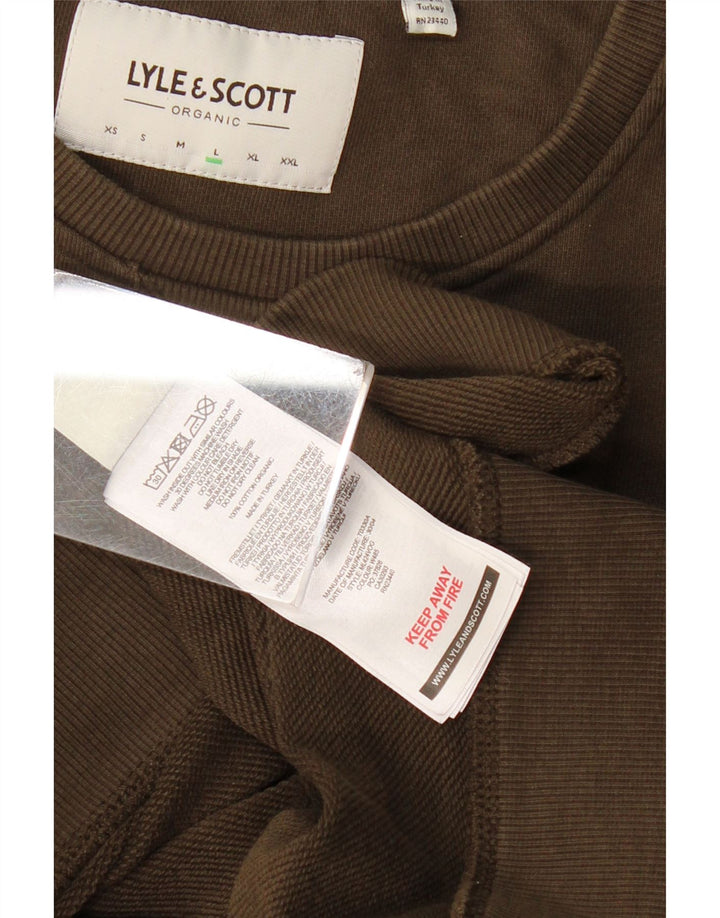 LYLE & SCOTT Ανδρικό Φούτερ Jumper Μεγάλο Χακί Βαμβακερό