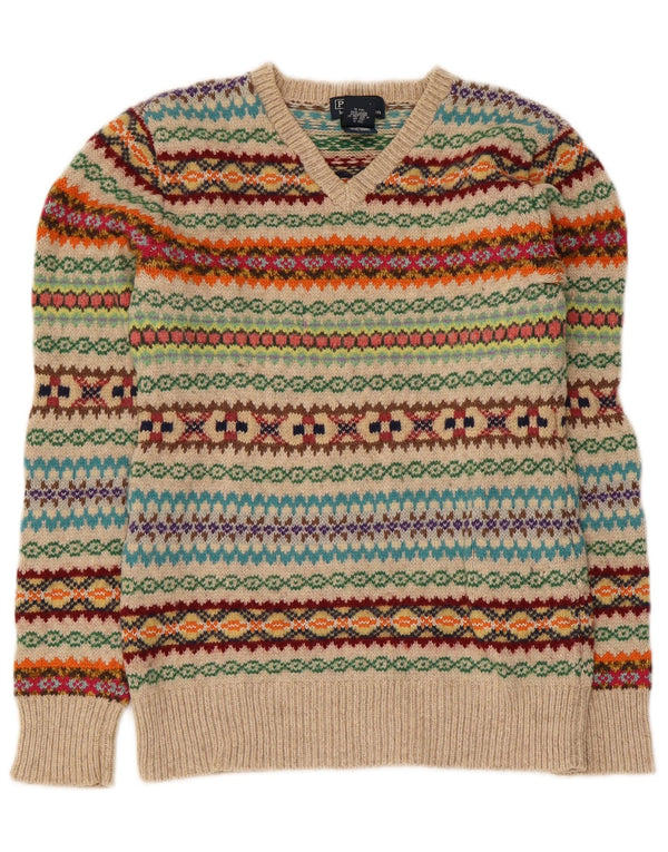 Polo Ralph Lauren Girls V-Neck Jumper Sweater 15-16 Years Large Multicolour