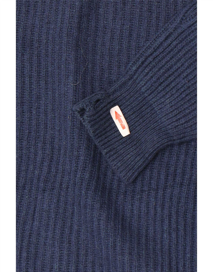 Massimo Dutti Γυναικείο Crop Oversized Ζακέτα πουλόβερ UK 10 Small Navy Blue