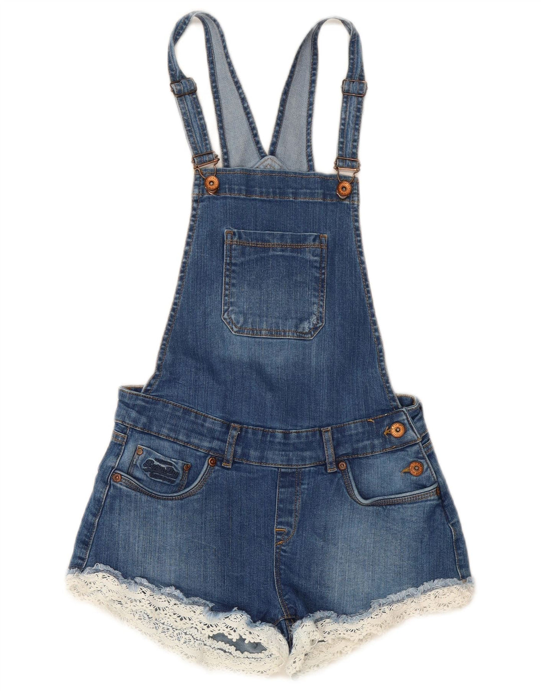 Γυναικείο τζιν σορτς SUPERDRY Dungarees XS W25 Μπλε βαμβακερό
