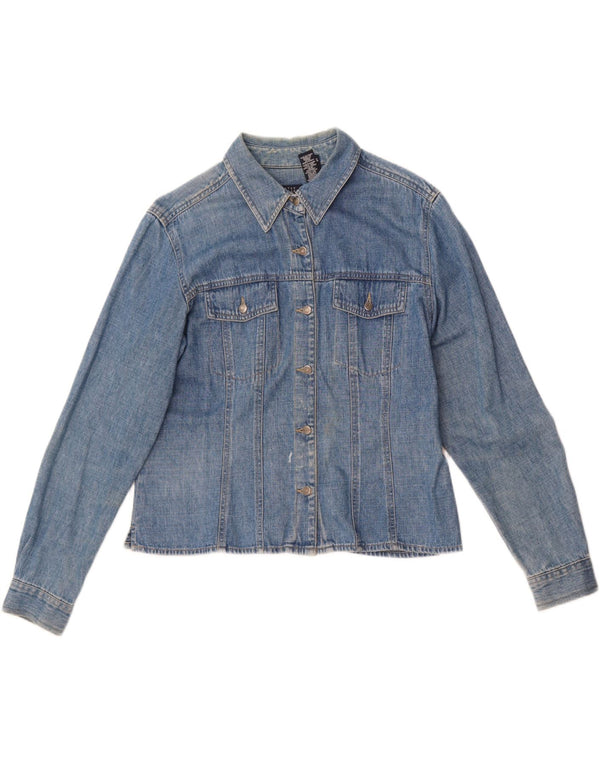 Liz Claiborne Womens Denim Shirt UK 16 Large Blue Cotton