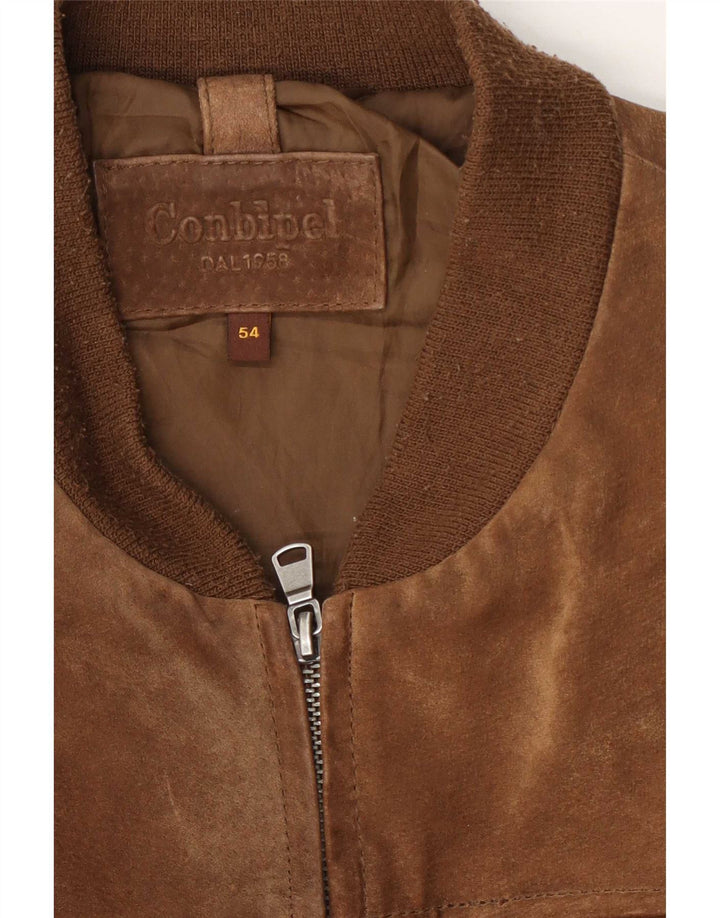 Ανδρικό Suede Bomber Jacket Conbipel IT 54 XL Καφέ