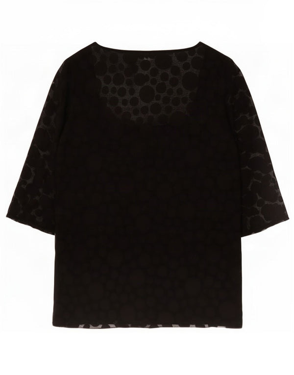 Marks & Spencer Γυναικείο τουνίκ 3/4 μανίκι τοπ UK 20 2XL Μαύρο πουά