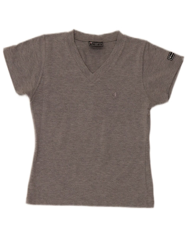 Champion Γυναικείο T-Shirt Top UK 8 Small Grey Cotton