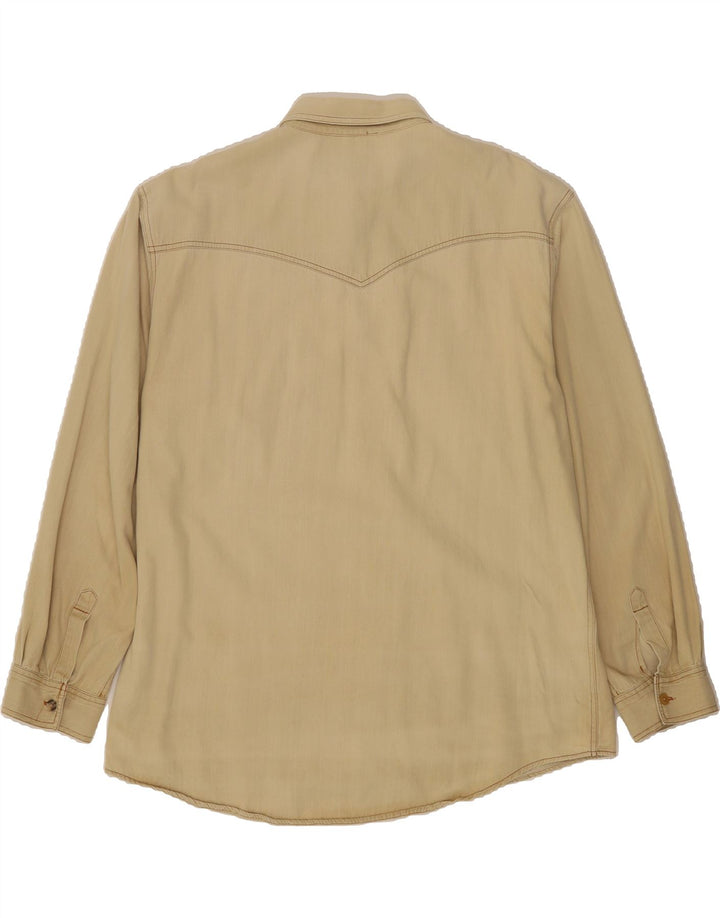 VINTAGE Mens Shirt XL Beige Vintage Vintage and Second-Hand Vintage from Messina Hembry 