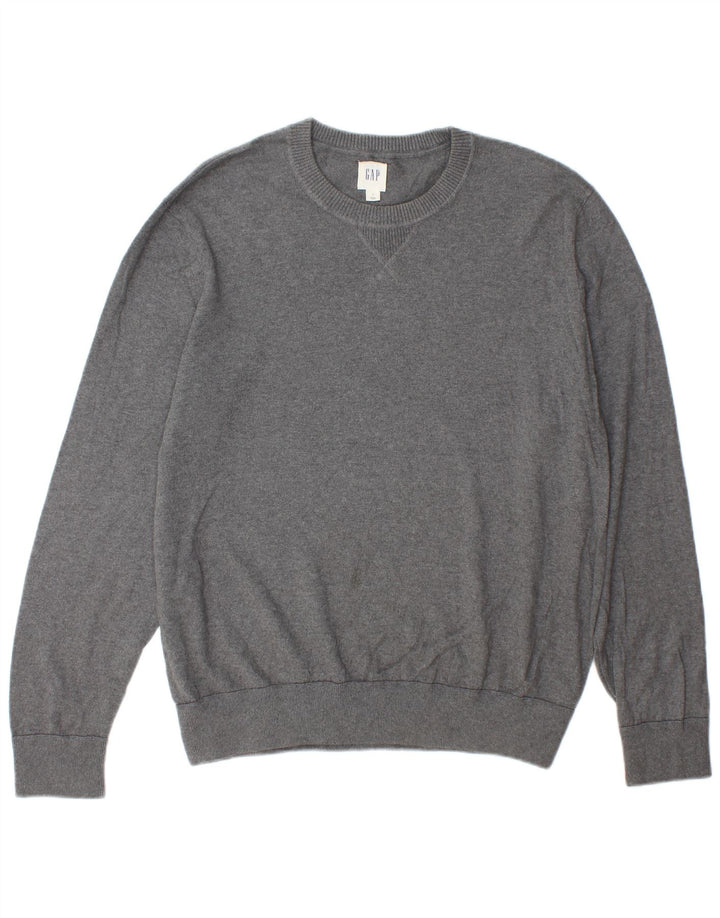 Ανδρικό πουλόβερ Gap Crew Neck Jumper μεγάλο γκρι βαμβακερό