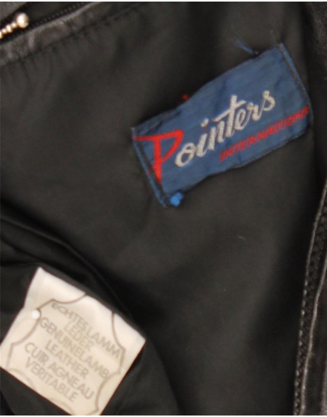 Pointers Mens Bomber Leather Jacket UK 36 Small Black Leather