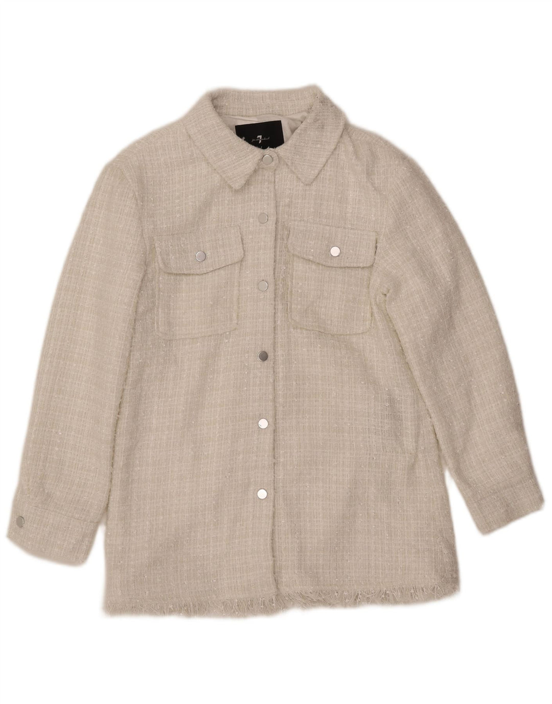 7 FOR ALL MANKIND Γυναικείο Bomber Jacket UK 12 Medium White Polyester