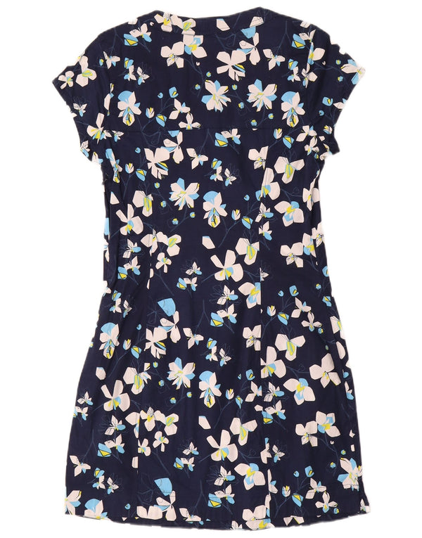 Weird Fish γυναικείο φόρεμα με θήκη UK 10 Small Navy Blue Floral Βαμβακερό
