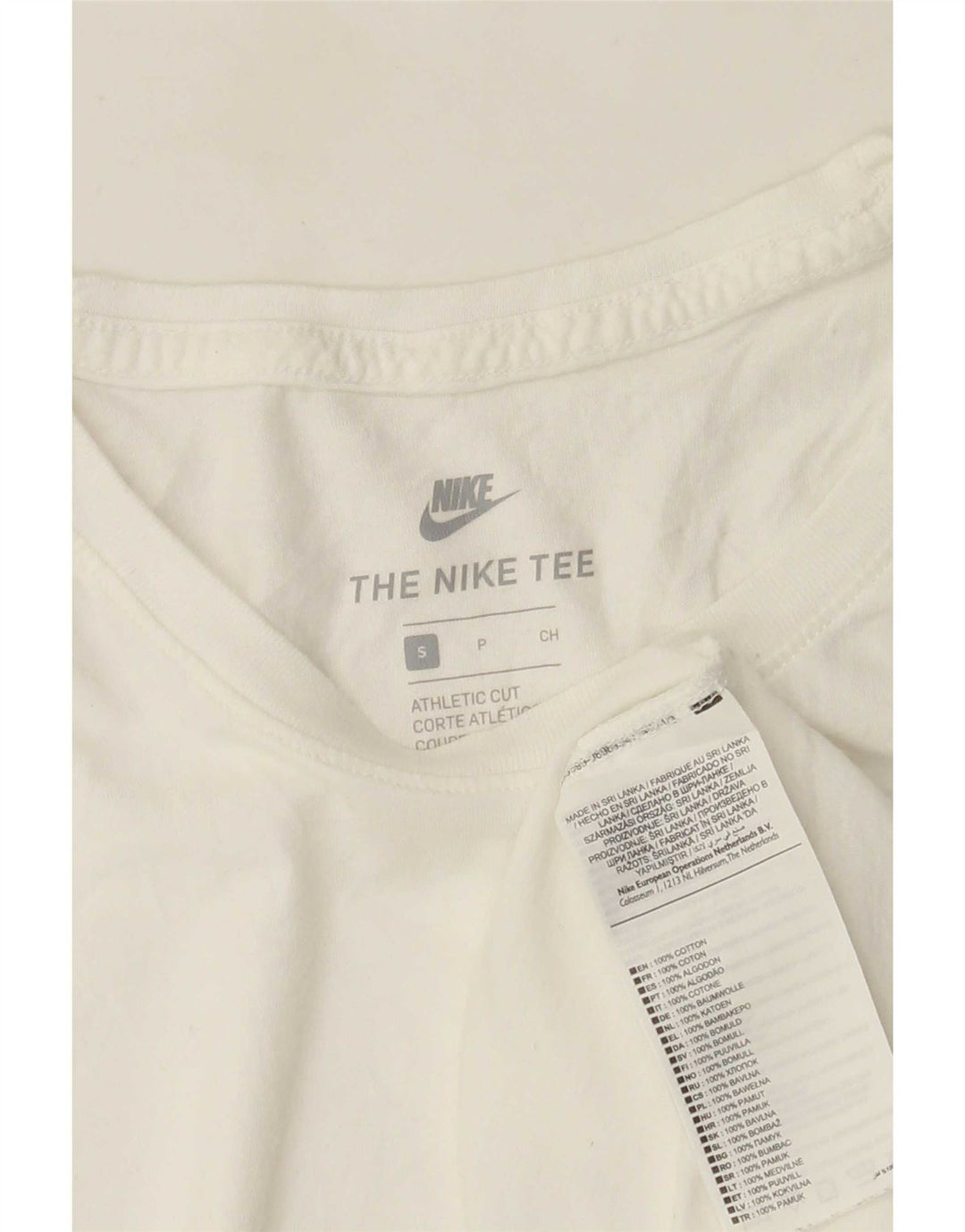 Ανδρικό μπλουζάκι Nike με κοπή, μικρό λευκό βαμβακερό
