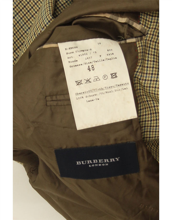 Burberry Ανδρικό σακάκι μπλέιζερ EU 48 Μέτριο κίτρινο Houndstooth παρθένο μαλλί