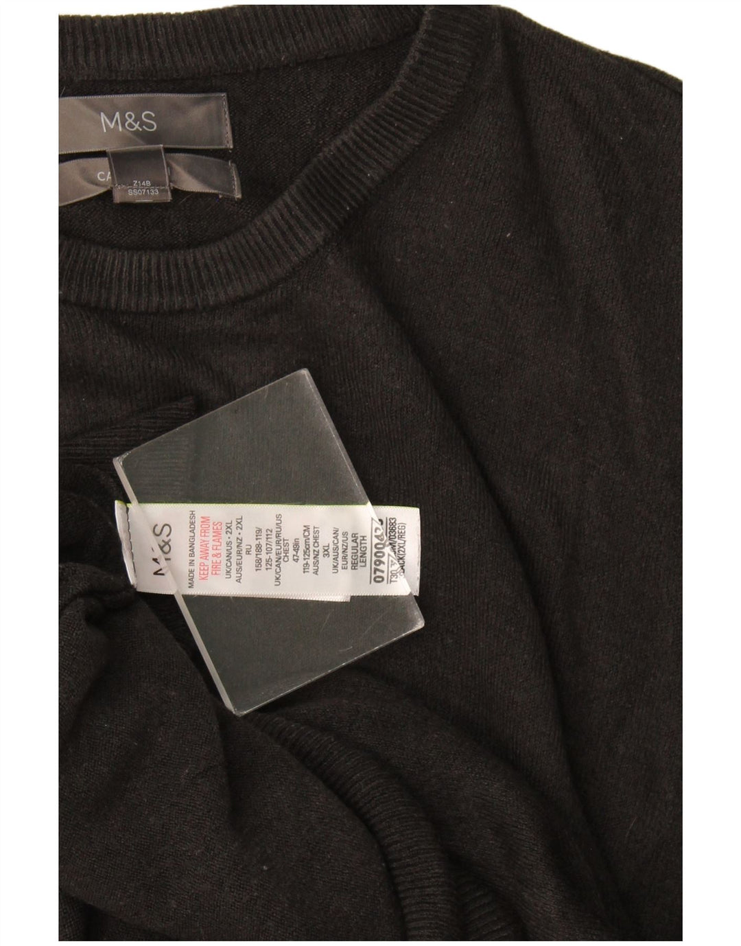 Marks & Spencer Ανδρικό πουλόβερ με λαιμόκοψη 2XL μαύρο ακρυλικό