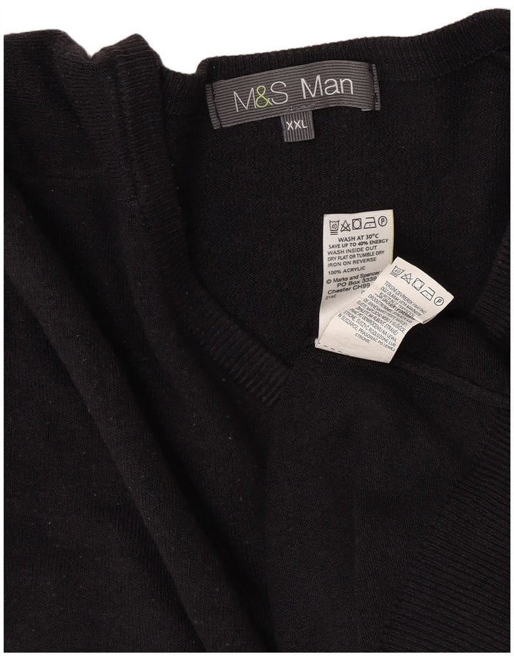 Marks & Spencer Ανδρικό πουλόβερ με λαιμόκοψη 2XL μπλε ακρυλικό