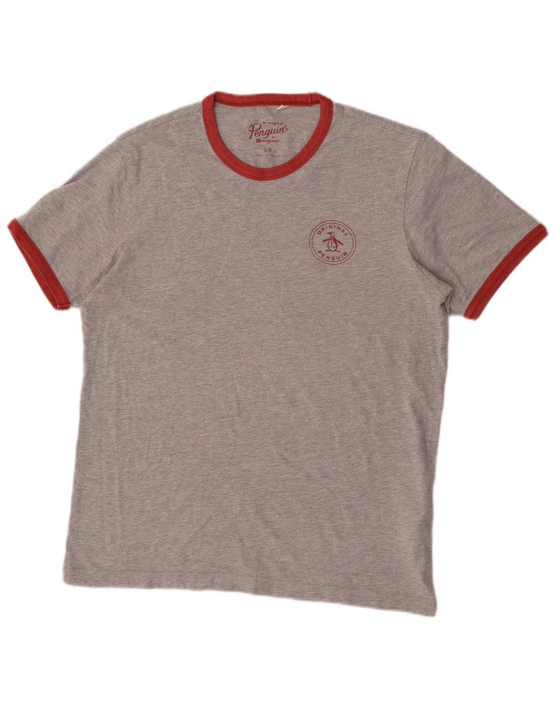 Ανδρικό T-Shirt Penguin Top μεγάλο γκρι βαμβακερό