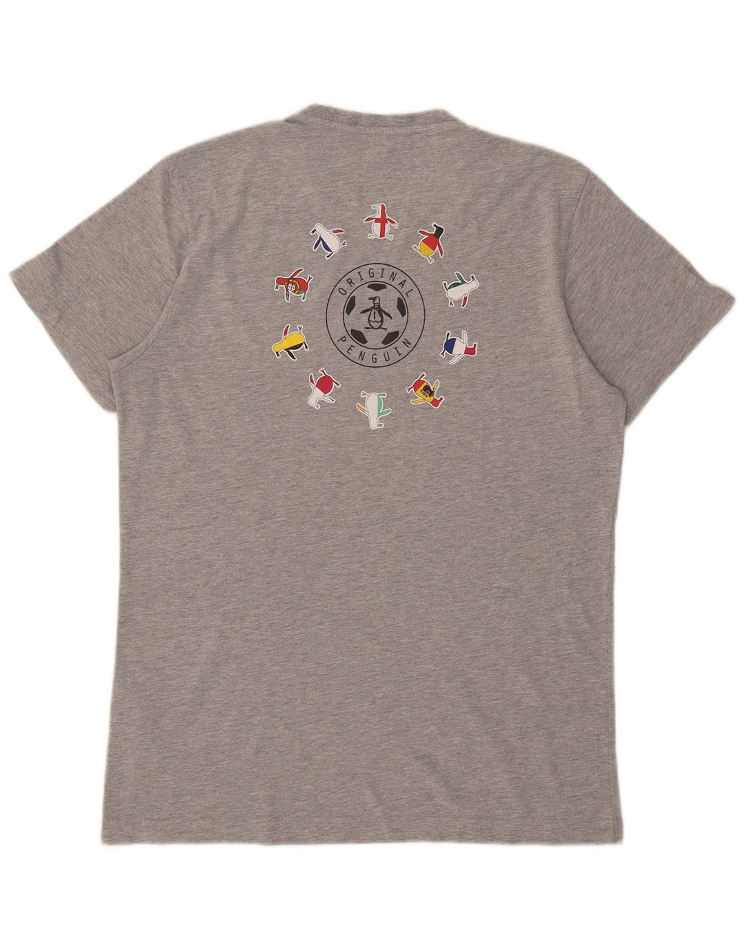 Ανδρικό γραφικό T-Shirt Penguin Top μεγάλο γκρι βαμβακερό