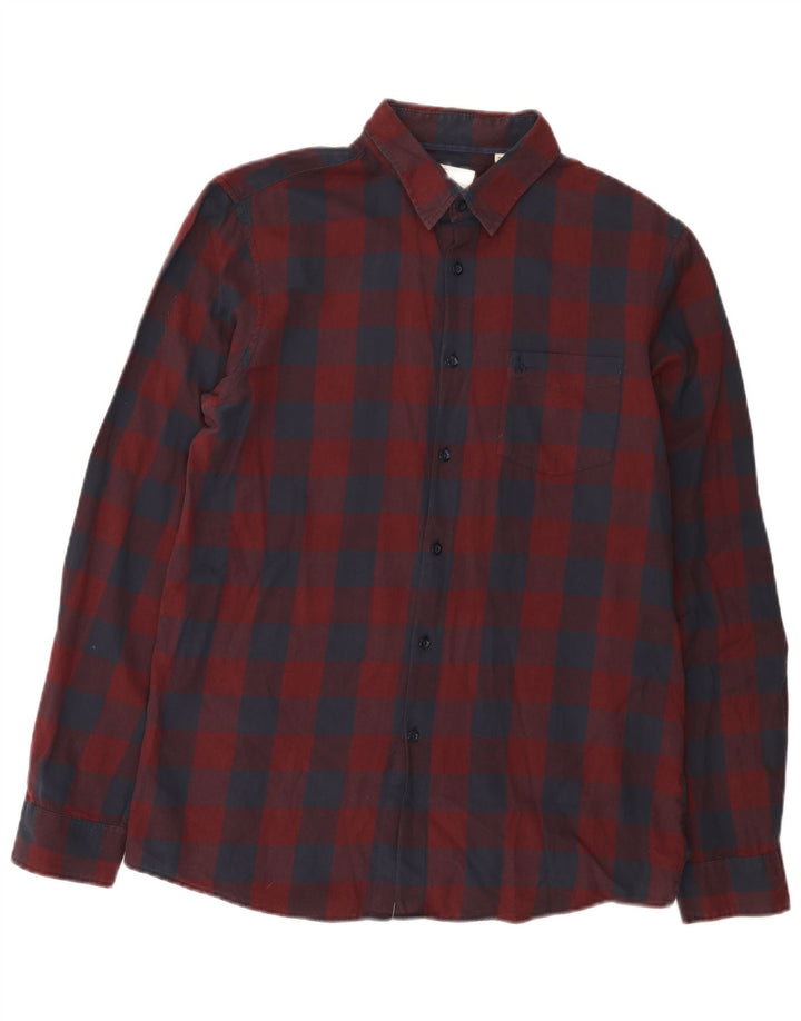 Ανδρικό πουκάμισο Jack Wills Classic Fit Βαμβακερό Gingham μεσαίο μπορντό
