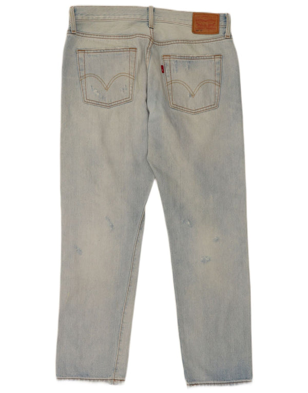 Levi's Mens 501 Distressed Straight Jeans W27 L27 Μπλε βαμβακερό