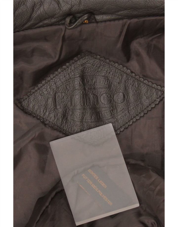 Prince Ανδρικό Δερμάτινο Gilet EU 56 3XL Μαύρο Δερμάτινο