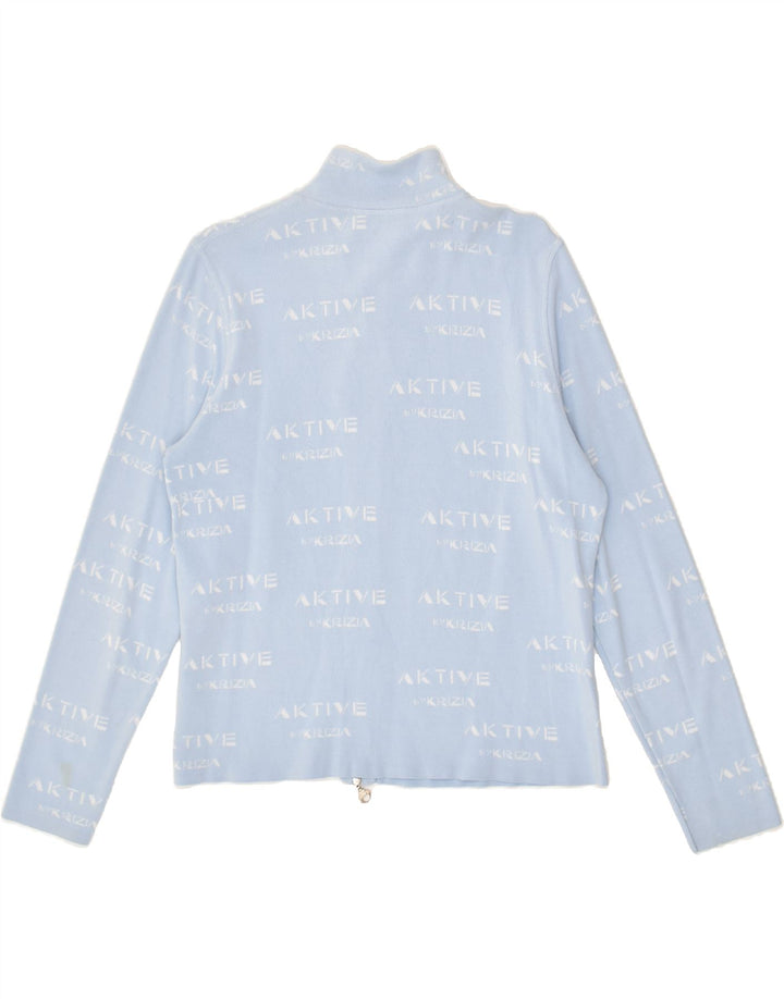 PERTE BY KRIZIA Womens Graphic Tracksuit Top Jacket UK 10 Small Blue | Vintage Perte by Krizia | Thrift | Second-Hand Perte by Krizia | Used Clothing | Messina Hembry 