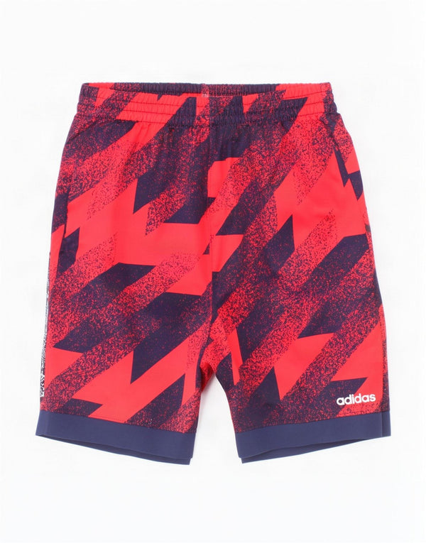 Adidas Boys Climalite Σορτς 6-7 ετών Κόκκινο γεωμετρικό πολυεστέρα