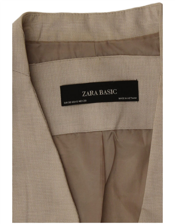 Zara Γυναικείο μπουφάν σακάκι με 1 κουμπί EU 38 Small Beige Houndstooth