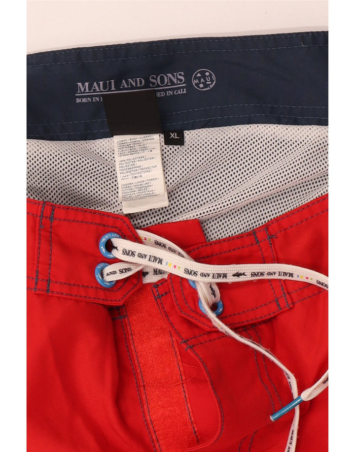 Ανδρικό σορτς κολύμβησης Maui and Sons XL Κόκκινο πολυεστέρας